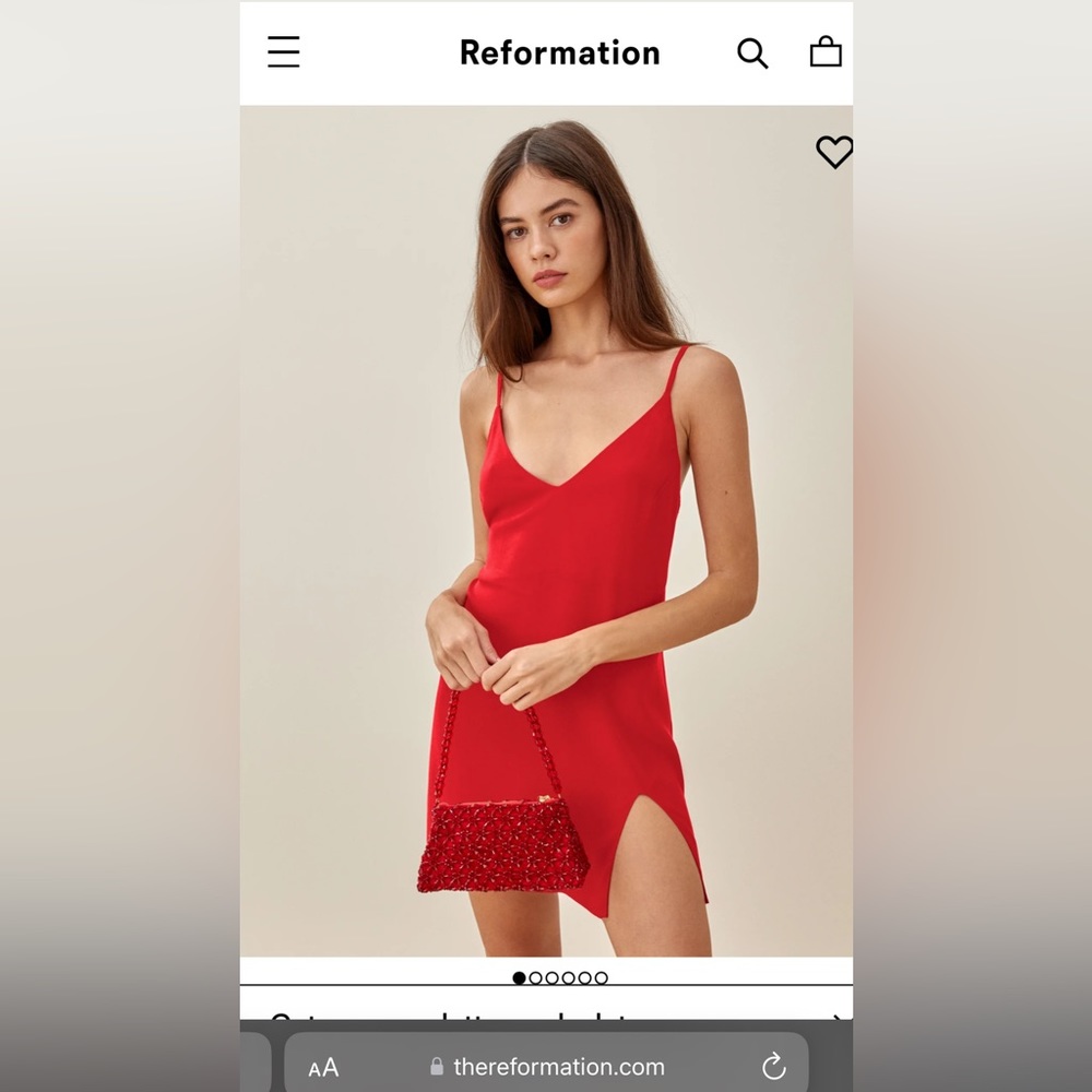 Sexy red dress with side slit. Selling because a little too tight on me